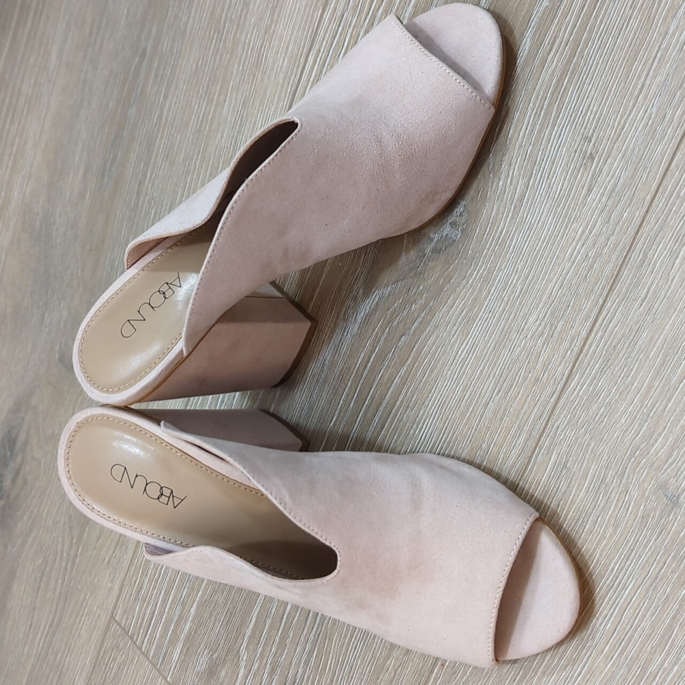 Abound soft baby pink heel mules